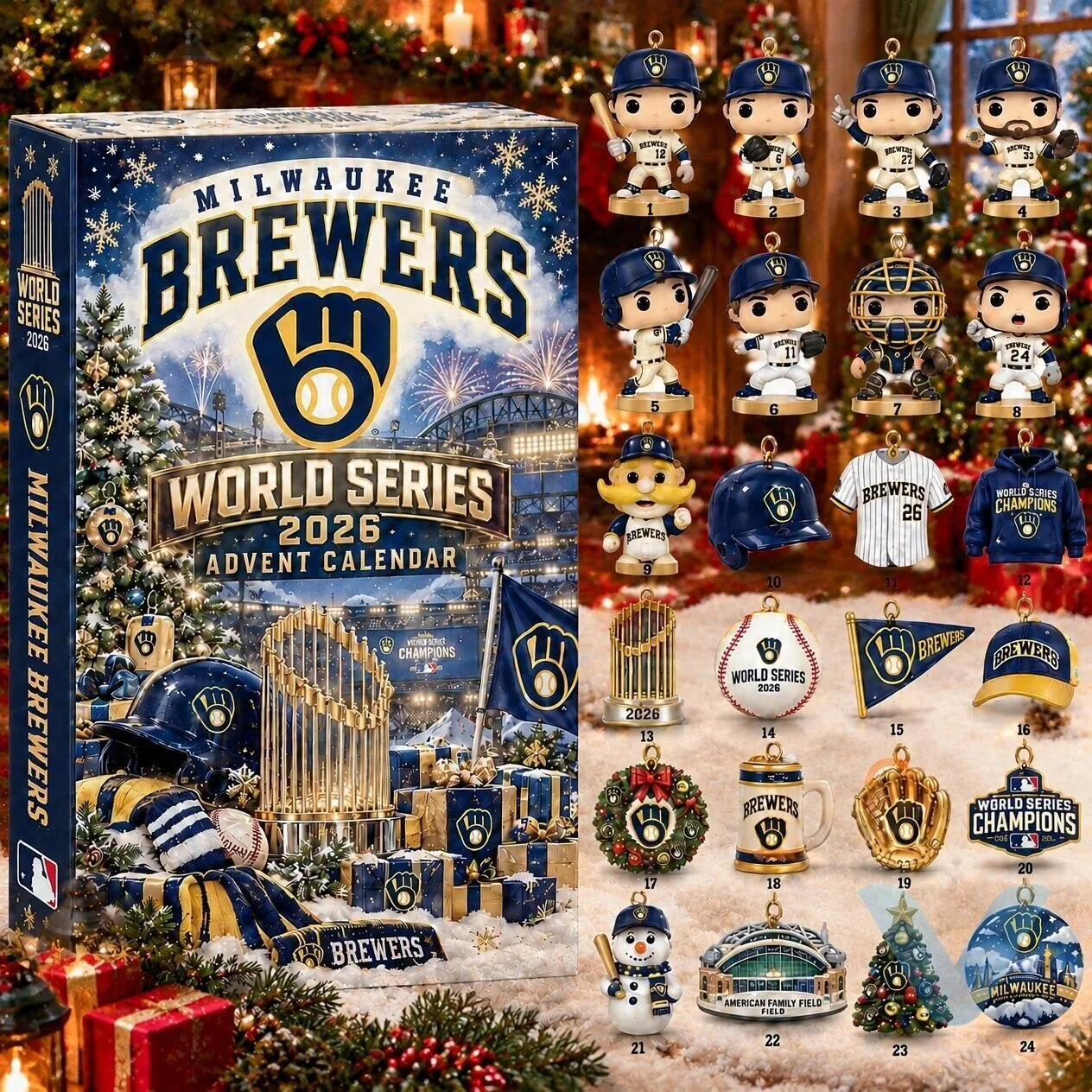 Milwaukee Brewers World Series 2026 Advent Calendar gift for fan 6 Milwaukee Brewers World Series 2026 Advent Calendar gift for fan