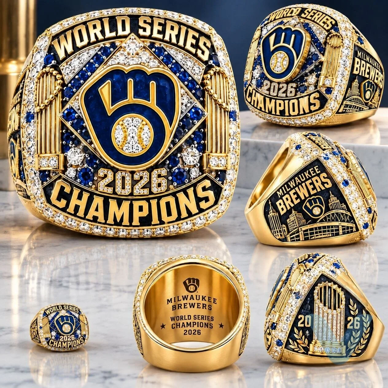 Milwaukee Brewers 2026 World Series Champions Ring gift for fan 4 Milwaukee Brewers 2026 World Series Champions Ring gift for fan