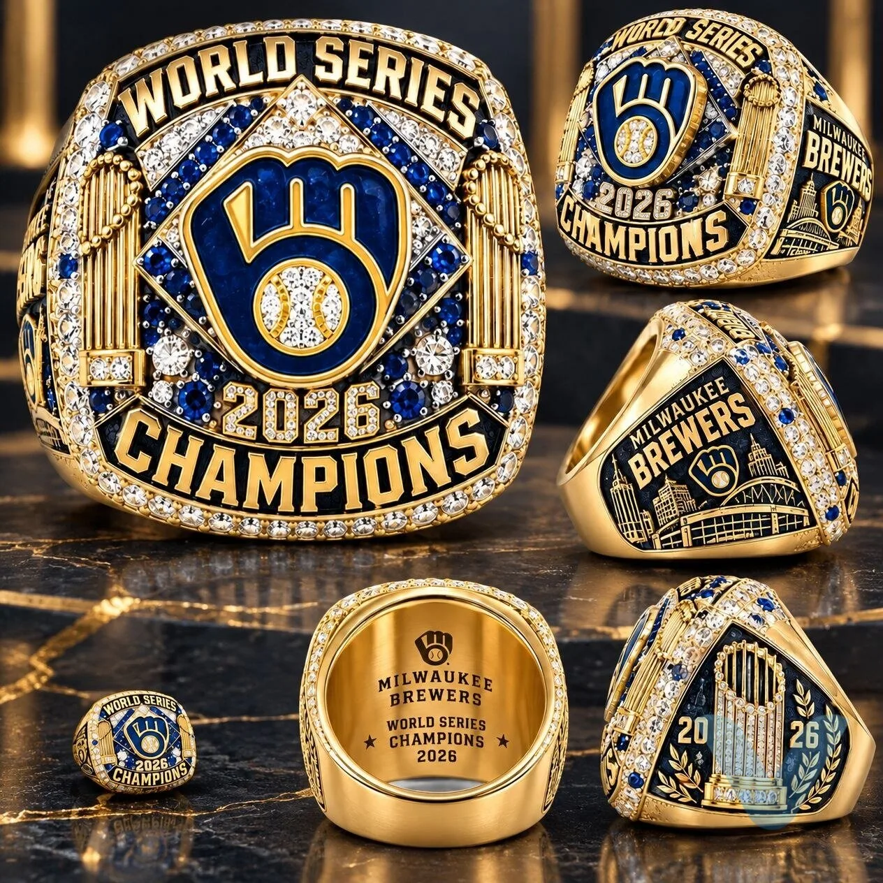 Milwaukee Brewers 2026 World Series Champions Ring gift for fan 6 Milwaukee Brewers 2026 World Series Champions Ring gift for fan