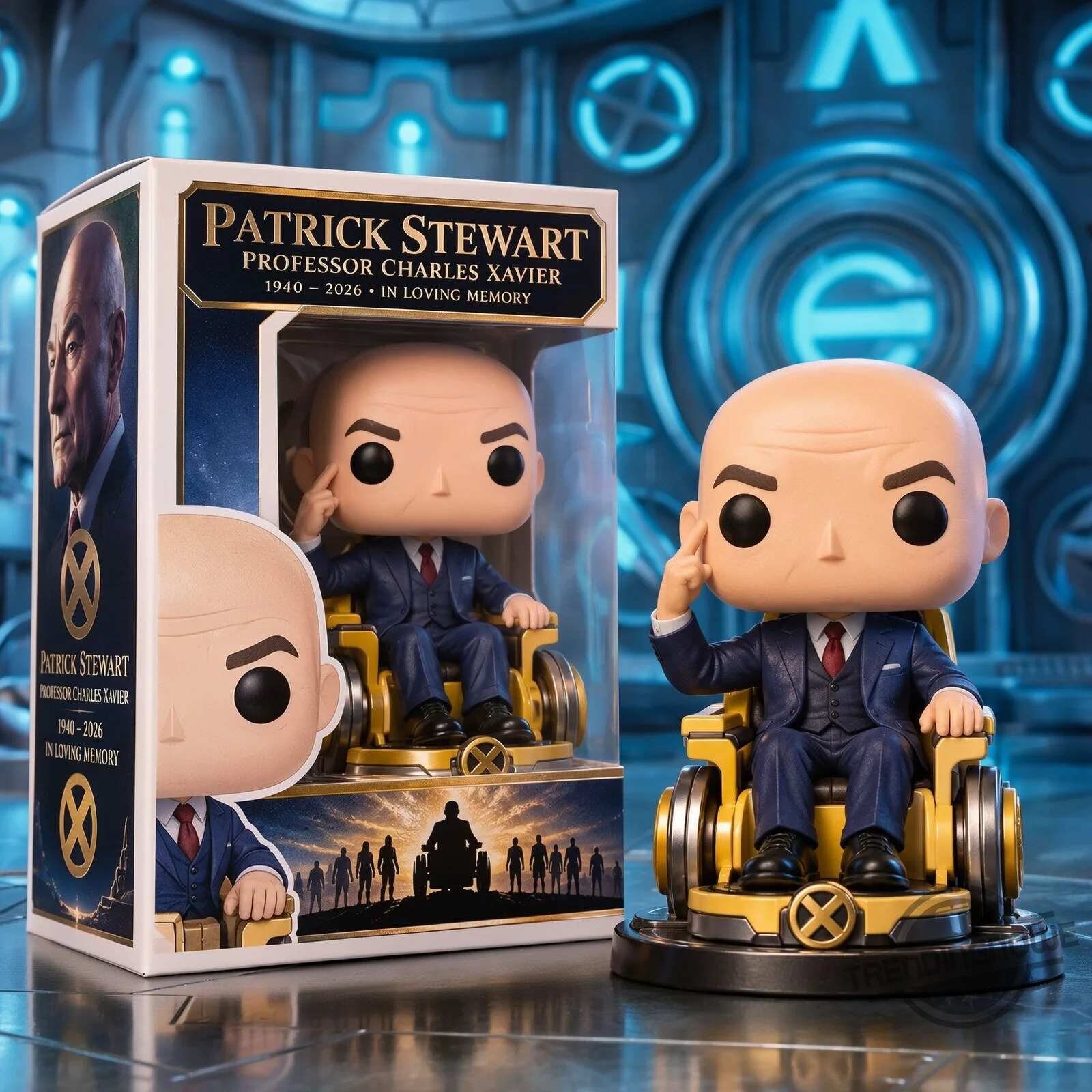 Patrick Stewart Professor Charles Xavier Memorial Funko Pop Figure 6 Patrick Stewart Professor Charles Xavier Memorial Funko Pop Figure