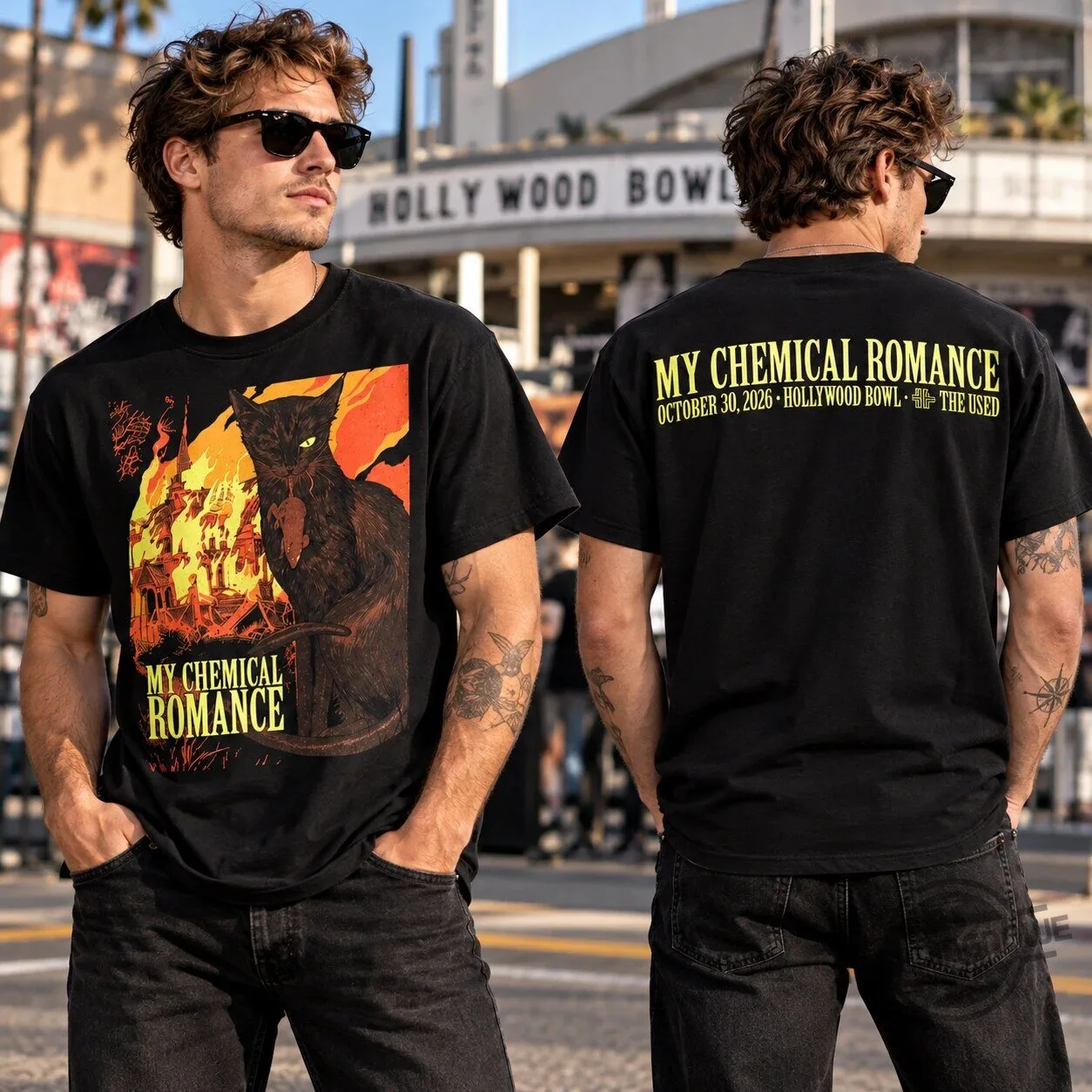 My Chemical Romance Hollywood Bowl 2026 Black Cat Tour Shirt 6 My Chemical Romance Hollywood Bowl 2026 Black Cat Tour Shirt