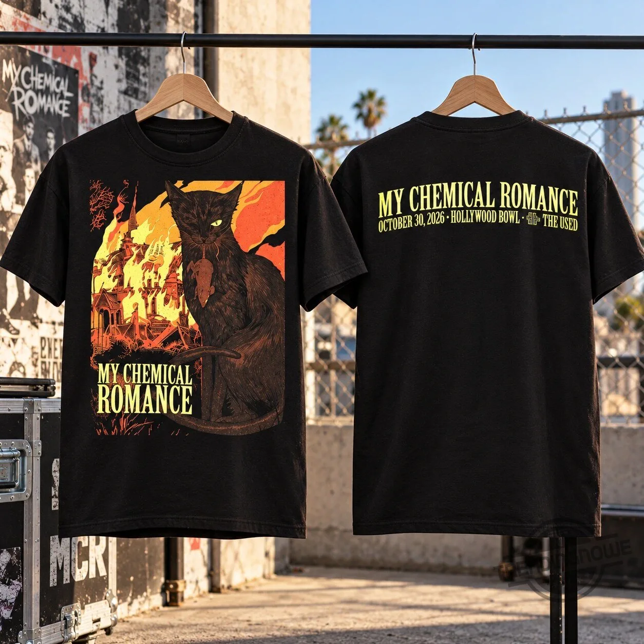 My Chemical Romance Hollywood Bowl 2026 Black Cat Tour Shirt 7 My Chemical Romance Hollywood Bowl 2026 Black Cat Tour Shirt