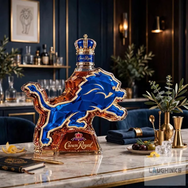 Crown Royal Detroit Lions Limited Edition Whiskey Decanter 2 Crown Royal Detroit Lions Limited Edition Whiskey Decanter