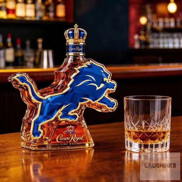 Crown Royal Detroit Lions Limited Edition Whiskey Decanter 3 Crown Royal Detroit Lions Limited Edition Whiskey Decanter