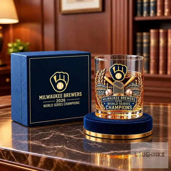 Milwaukee Brewers 2026 World Series Champions Whiskey Rocks Glass 3 Milwaukee Brewers 2026 World Series Champions Whiskey Rocks Glass