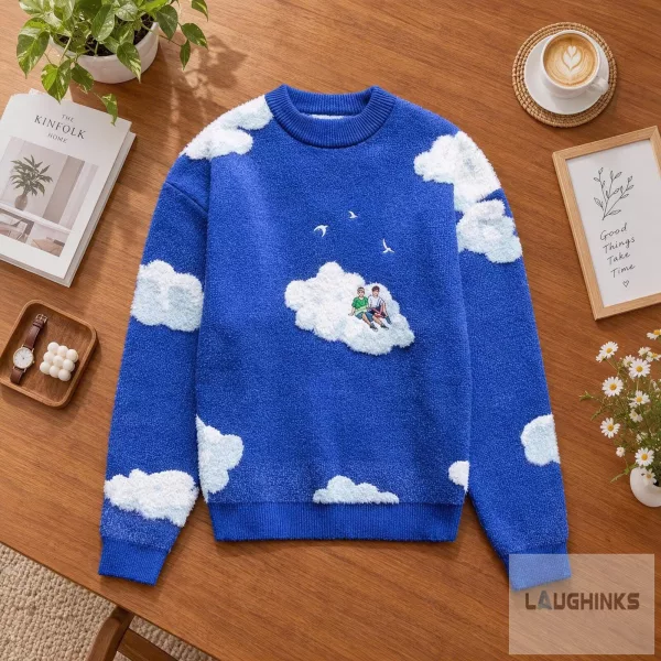 Ugly Ice Skating Cloud Pine Tree Sweater Crewneck Pullover Vintage Graphic 2 Ugly Ice Skating Cloud Pine Tree Sweater Crewneck Pullover Vintage Graphic