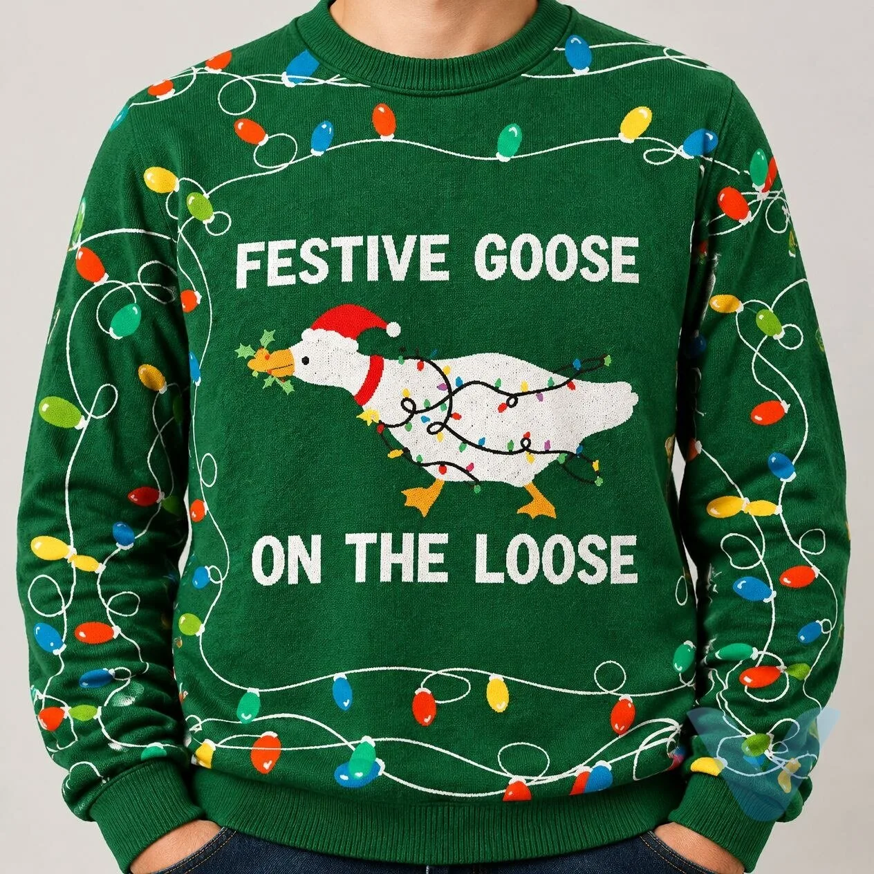 Duck Festive Goose On The Loose Christmas 2026 Ugly Sweater 4 Duck Festive Goose On The Loose Christmas 2026 Ugly Sweater
